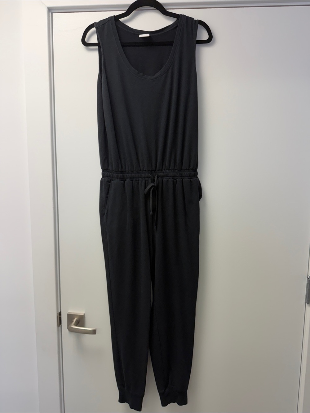 Amazon Essentials Women's Studio Terry Stretchy Jumpsuit Black Sleeveless M